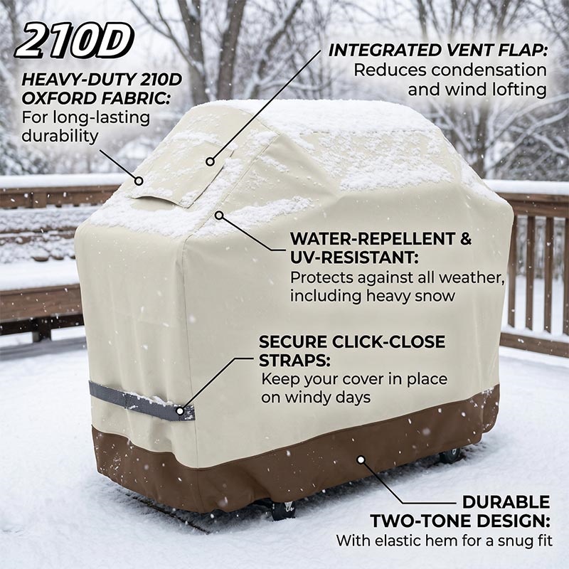 Outdoor Furniture Philippines - 210D BBQ Beige Penutup Panggangan Barbekyu