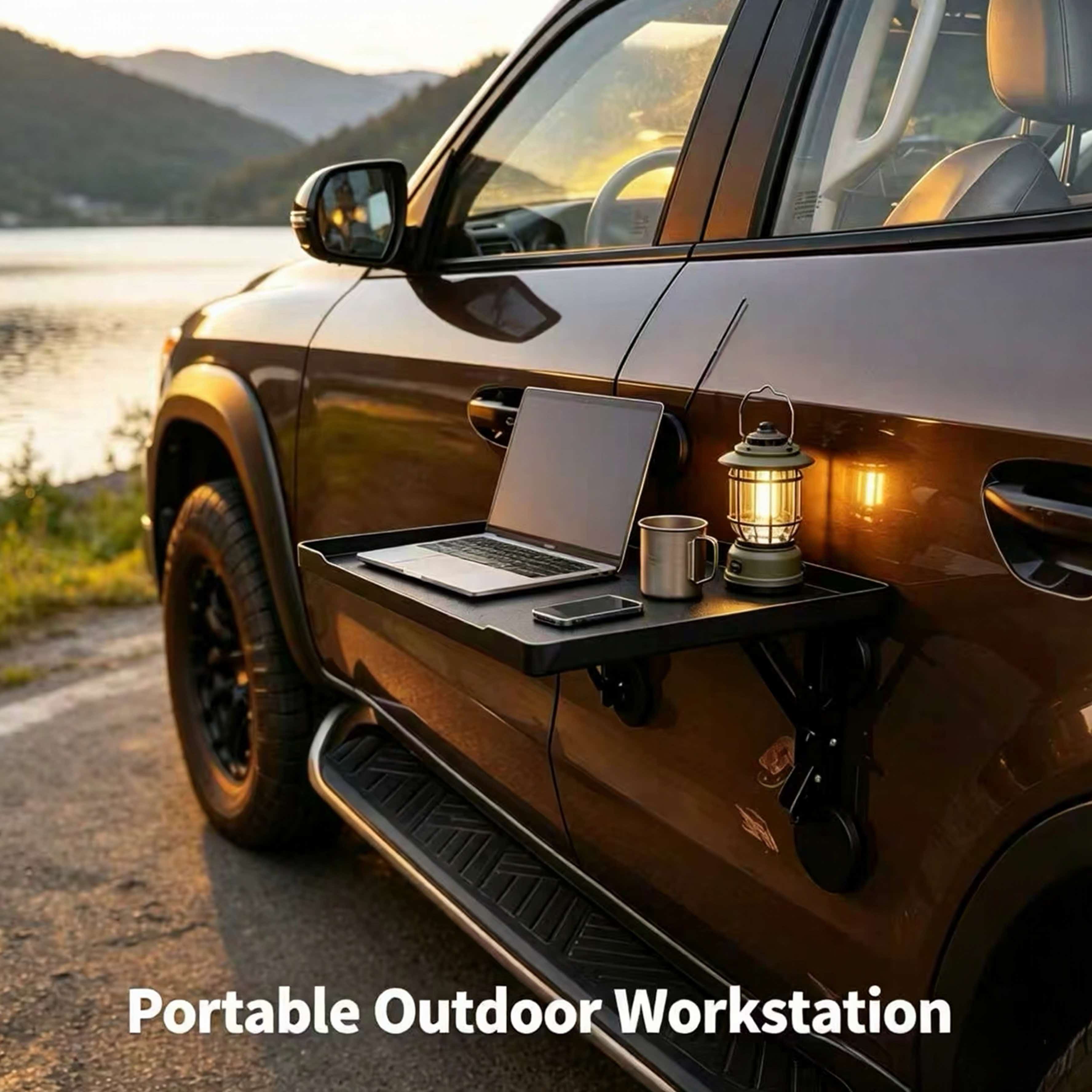 Folding Picnic Table - Meja Lipat Magnetik untuk Mobil, Portabel,