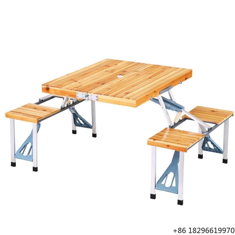 Folding Picnic Table - Set Meja Kursi Lipat Aluminium Kayu