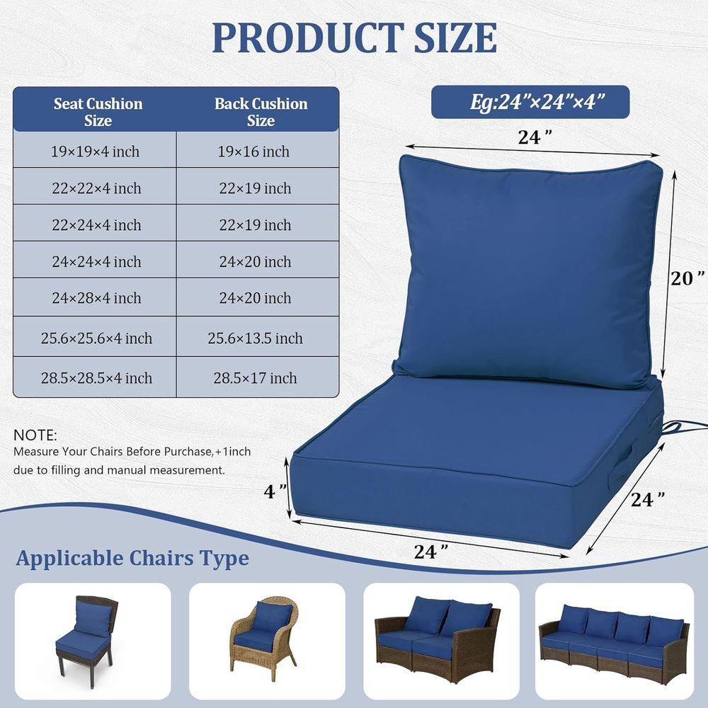 Set 4 Bantalan Kursi Dalam Rua - Outdoor Furniture Cushions ulasan dan harga