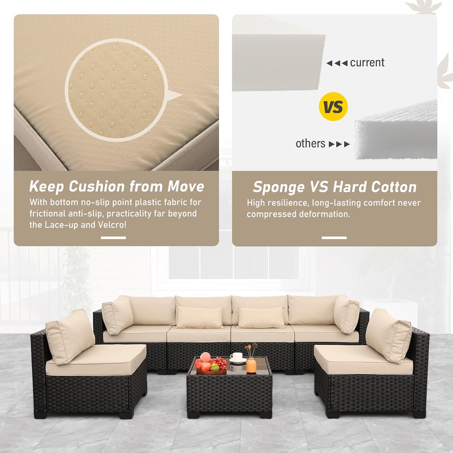 Set Sofa Seksional Rotan Anyam - Outdoor Furniture Cushions ulasan dan harga