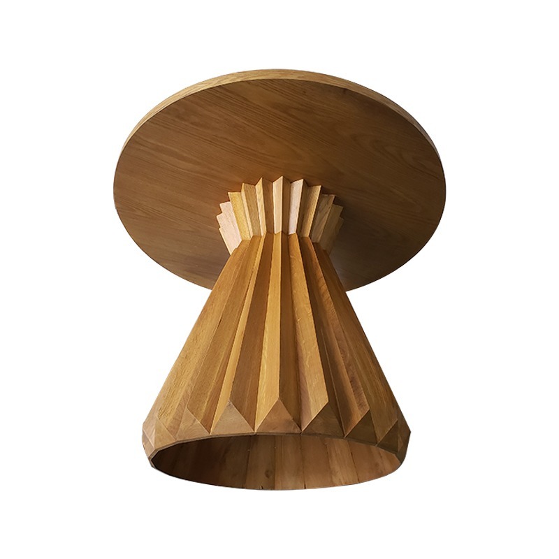 Meja Makan Bundar Modern Kayu  - Outdoor Furniture Cafe ulasan dan harga