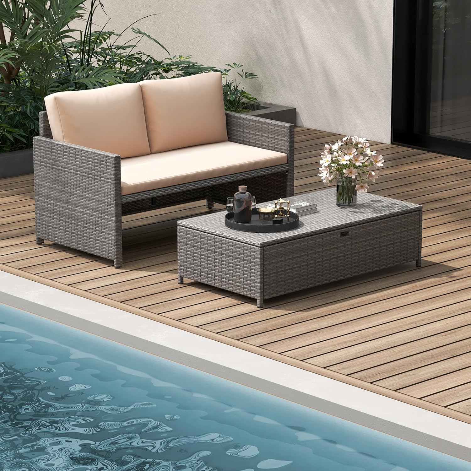 Kursi Santai Rotan untuk Teras - Outdoor Furniture Cushions ulasan dan harga