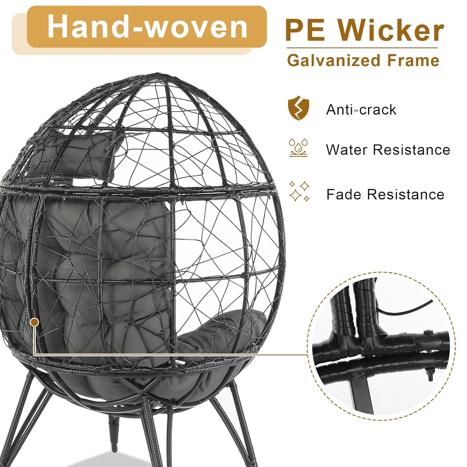 Kursi Telur Rotan Ukuran Besar - Outdoor Furniture Egg Chair ulasan dan harga