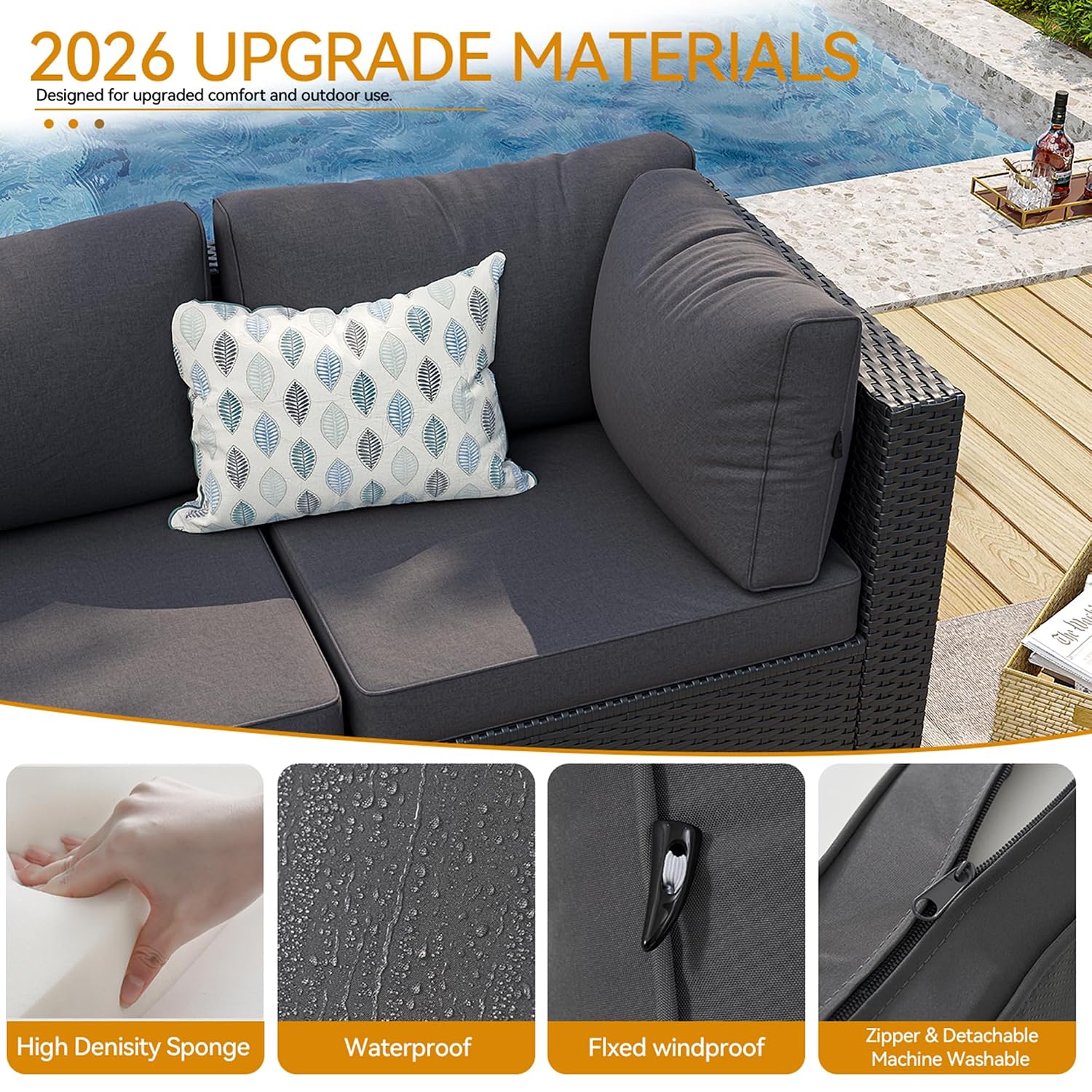 Set Furnitur Luar Ruangan 7-Po - Outdoor Furniture Cushions ulasan dan harga